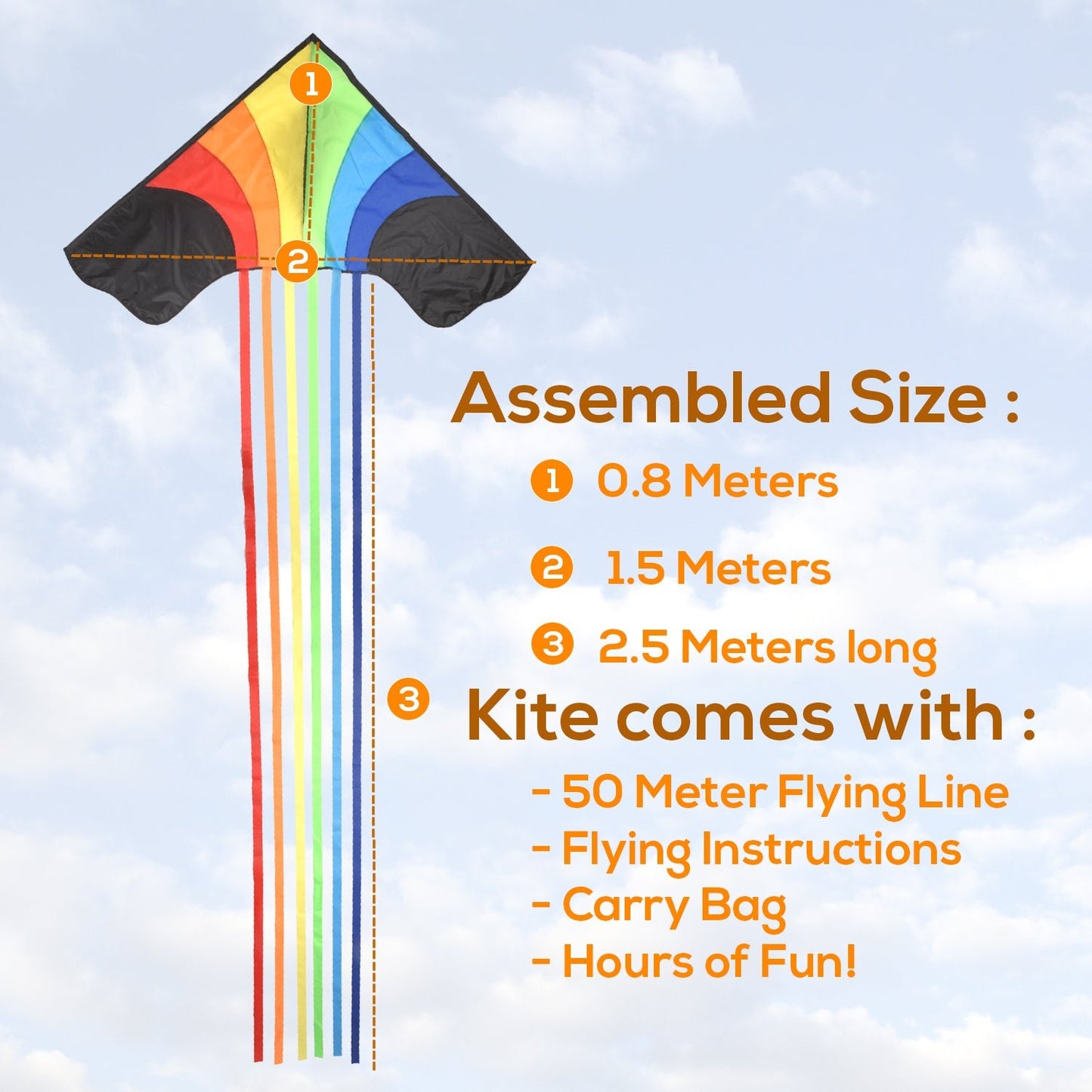 Rainbow Delta 3 Kite for children and adults - Sun Kites